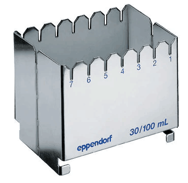 德國艾本德（Eppendorf）ReservoirRack,用于存放10mL、30mL和100mL試劑槽。最多可以放置7個試劑槽模塊或試劑槽